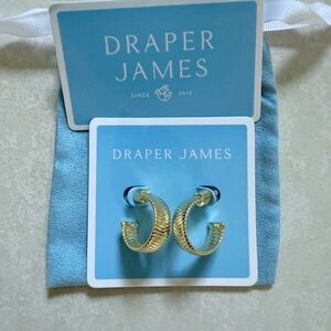 Draper James Gold Textured Hoop Earrings